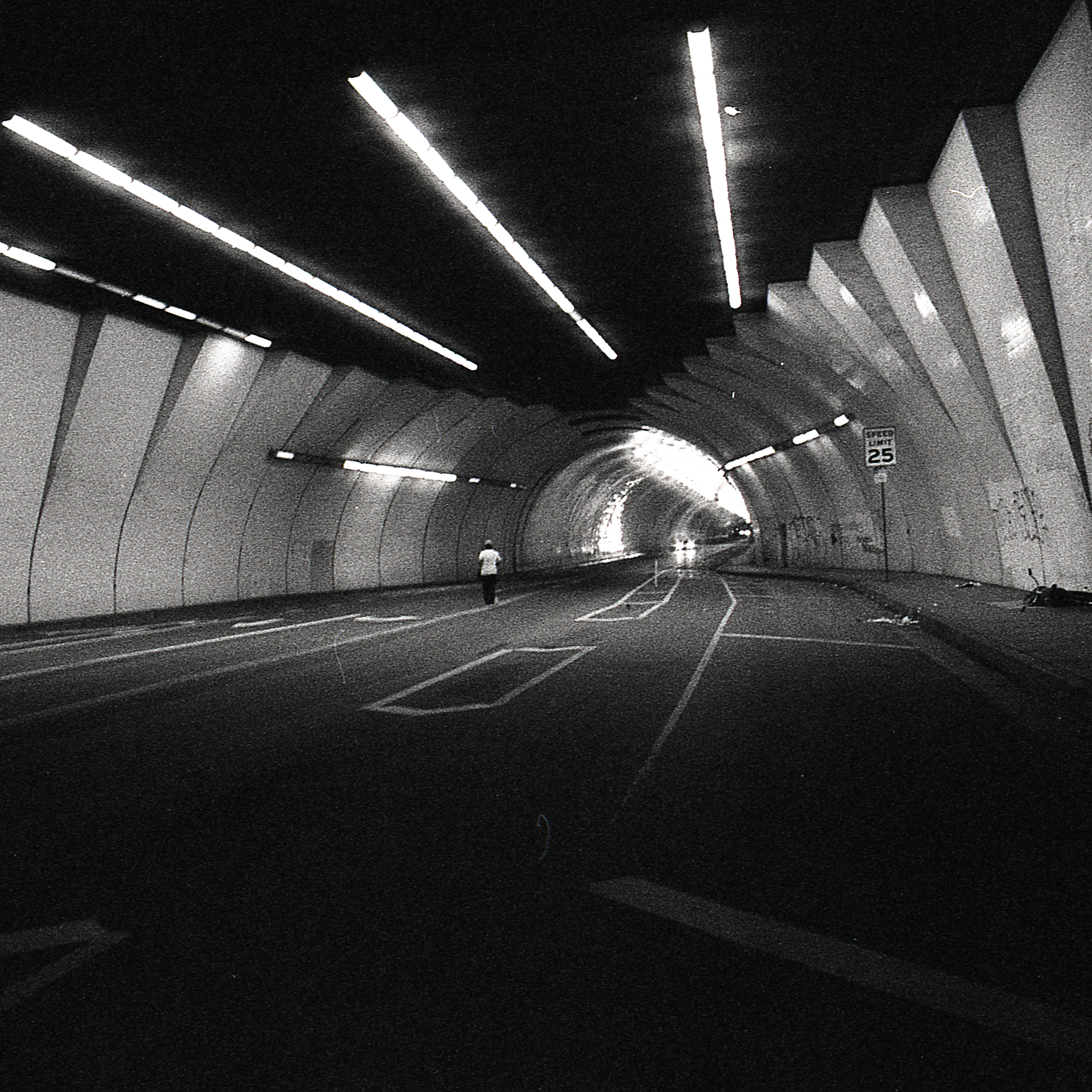 Black And White 35mm Film Shots Of Tunnels, Downtown Los Angeles